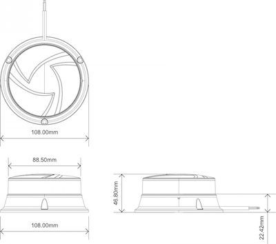 Φάρος Αυτοκινήτου LED 12/24V Αδιάβροχος 108cm - Πορτοκαλί