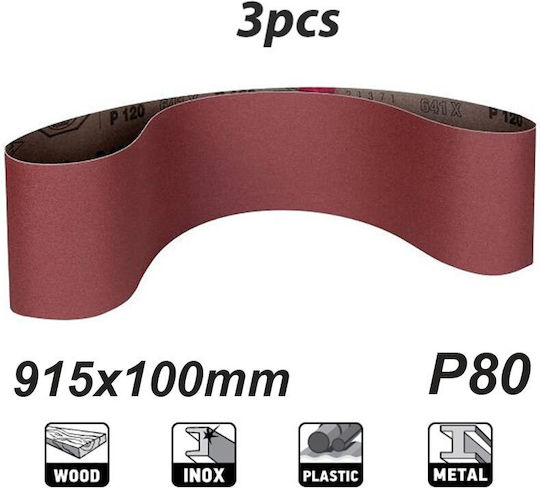 Benman Sanding Belt K80 100x915mm Set 3pcs