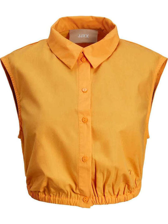 Women's Monochrome Sleeveless Shirt Orange