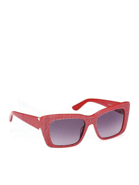 Guess Guess Women's Sunglasses with Red Horn-Rimmed Frame and Grey Gradient Lenses GU7890 66B