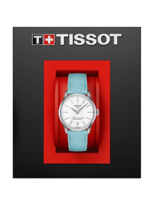 Tissot Часовник с Син Кожена каишка