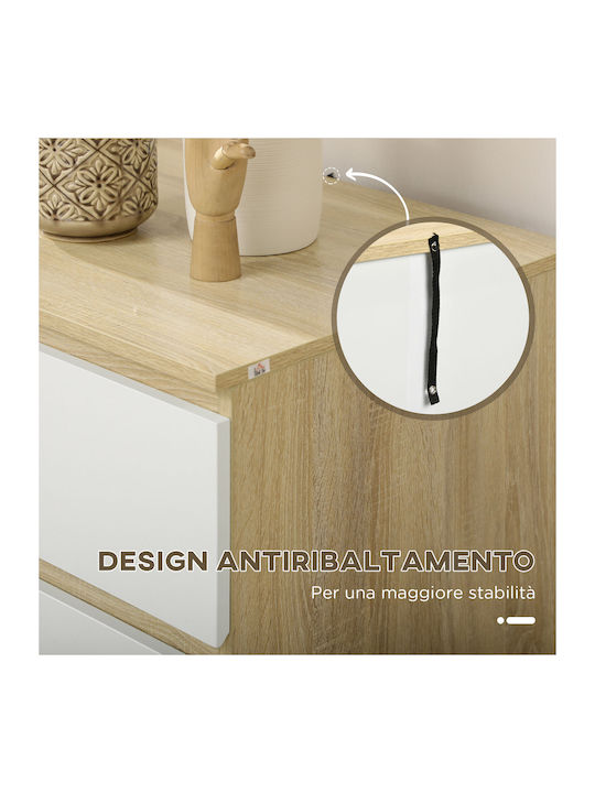 Wooden Chest of Drawers with 6 Drawers 135x48x77cm