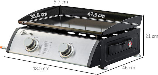 Outsunny Ψησταριά Υγραερίου με 2 Εστίες 6kW