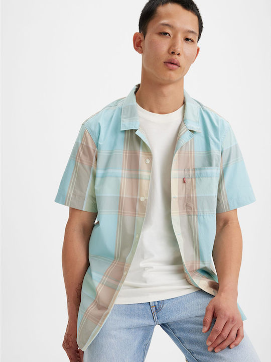 The Sunset Camp Μακρυμάνικo Overshirt Καρό Γαλάζιο