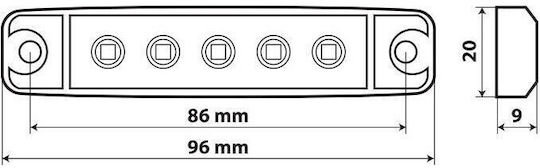 Lampa Truck Volume Lights 1pcs 96x20mm 12 / 24V - Orange L9703.2