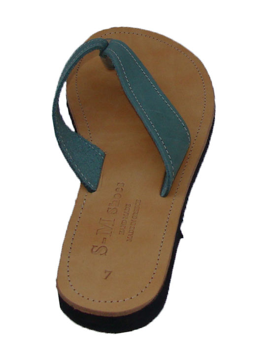 Leder Flache Sandalen für Damen in Grün Farbe