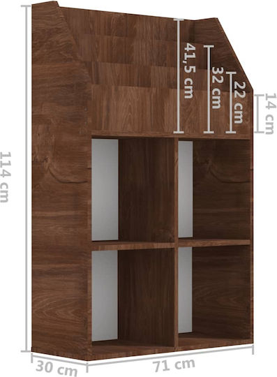 Детски Рафт За Стена Кафяв 71x30x114см