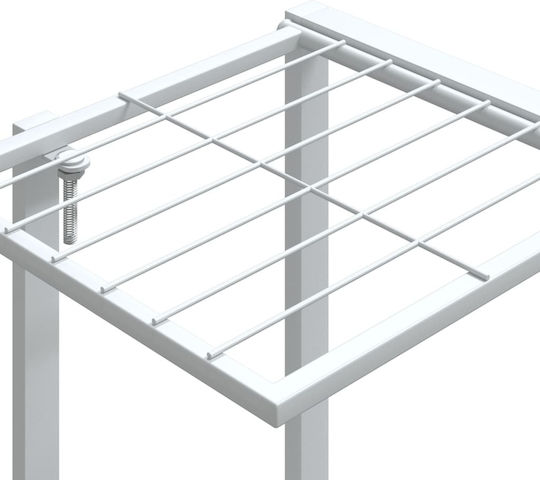 vidaXL Blumentopf-Regal Metall Weiß mit Rädern 94.5cmx24.5cmx91.5cmcm.