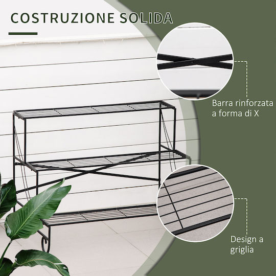 Outsunny Pflanzenständer Metall Schwarz 63cmx95cmx72cmcm.