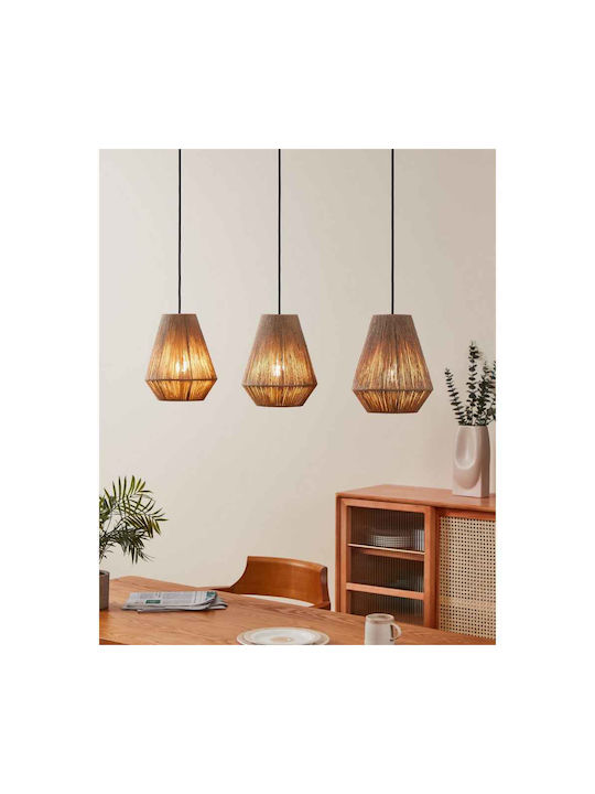 Eglo Alderney Pendant Light Three-Light for Socket E27 Brown