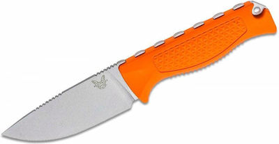 Benchmade Steep Country Knife Orange with Blade made of Stainless Steel 8.99pcs Thickness 3.07mm in Sheath