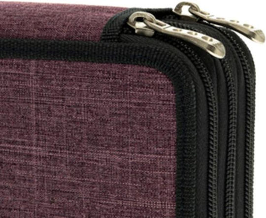 Polo Solido Pencil Case with 3 Compartments Purple
