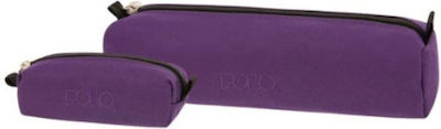 Polo Cord Pencil Case Barrel with 1 Compartment Dark Purple