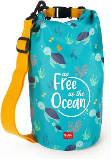 Legami Milano Sea Turle Wasserdichte Tasche Rucksack mit einer Kapazität von 10 Litern Blau
