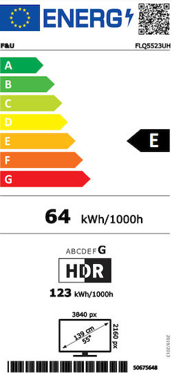 F&U Smart Τηλεόραση 55" 4K UHD QLED FLQ5523UH HDR (2022)