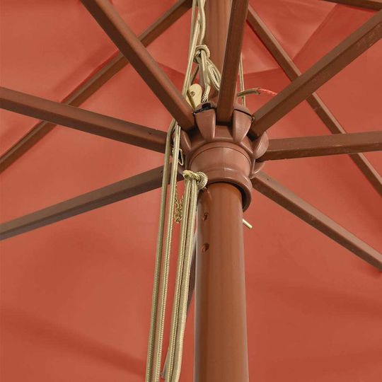 Umbrelă Rotundă Din Lemn Terracotta Φ4xÎ2,73m