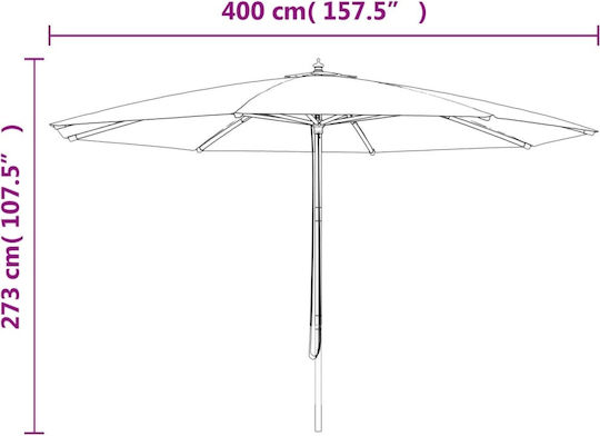 Umbrelă Rotundă Din Lemn Terracotta Φ4xÎ2,73m