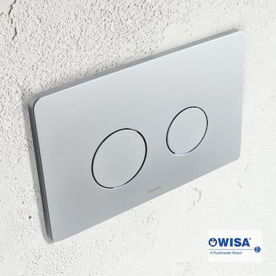 Wisa Easy Touch Placă de scurgere pentru toalete Dual Flush Χρώμιο Σατινέ F099-101