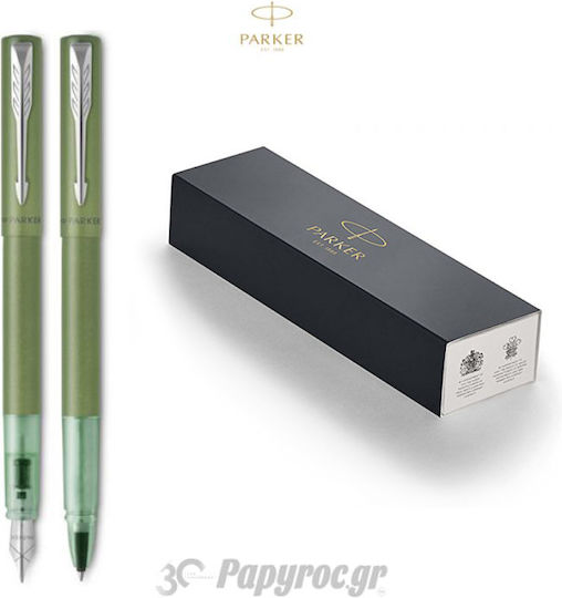 Parker Vector XL Stiftset Rollerball mit Füller Green CT in einem Etui (in Metallic-Kassette)