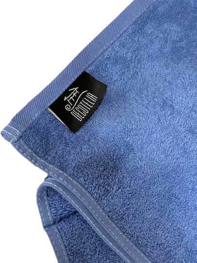 Decotelia Set of 12 Hotel Towels Face 90x50cm Light Blue Weight 500gsm