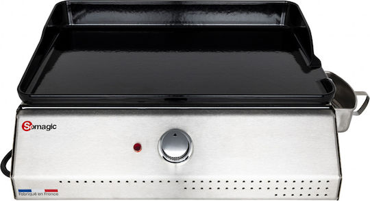 Somagic Electric Commercial Flat Top Griddle Cast Iron 64.5x45.5x20cm 2.2kW with Flat Grill Plate Telia
