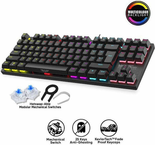 Armaggeddon MKA-2C Neo Gaming Mechanical Keyboard Tenkeyless with Custom Blue switches and RGB lighting (English US)