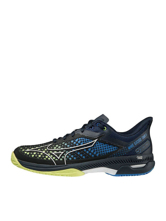 Mizuno Exceed Tour 5 CC Tennisschuhe Tongelände Total Eclipse / Neo Lime / Super Sonic