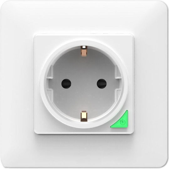 Coolseer Μονή Χωνευτή Πρίζα Ρεύματος Wi-Fi Λευκή