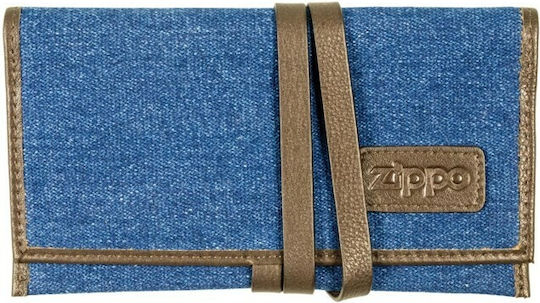 Zippo Lederne Tabaktasche in Blau mit Schnur 15.6x7.9cm