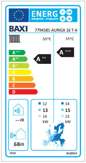 Baxi Auriga-A 16T-A Топлопомпа 16кВт Трифазен 65°C Моноблок