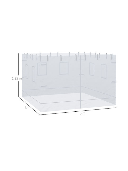 Outsunny Gazebo Grădină Gazebo Alb x3m