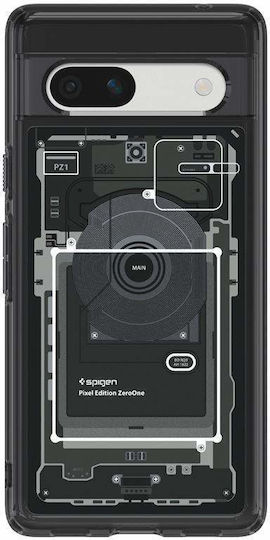 Spigen Ultra Hybrid Umschlag Rückseite Kunststoff 2mm Schwarz (Google Pixel 7a)