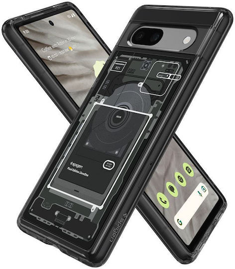 Spigen Ultra Hybrid Umschlag Rückseite Kunststoff 2mm Schwarz (Google Pixel 7a)