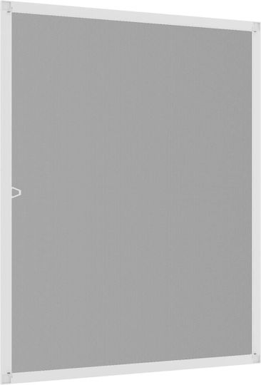 vidaXL Window Mosquito Net Fixed Aluminum White with Frame 100x80cm