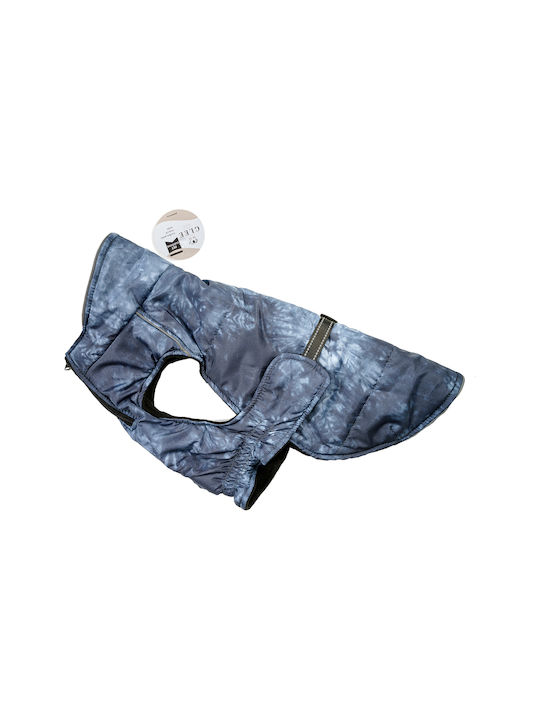 Glee Tie-Dye Μπουφάν Σκύλου Αδιάβροχο Μπλε με Μήκος Ράχης 40 εκ.