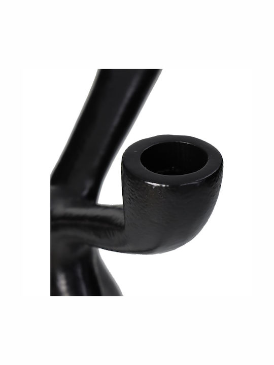 ArteLibre Candle Holder Aluminum Αλουμινένιο 3 Seats in Black Color 18x18x30.5cm 1pcs