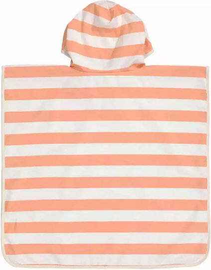 Laessig Block Stripes Παιδικό Πόντσο Θαλάσσης Peach Διπλής Όψεως 60 x 60εκ.