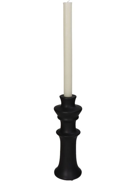 ArteLibre Candle Holder Ceramic in Black Color 8x8x24cm 1pcs