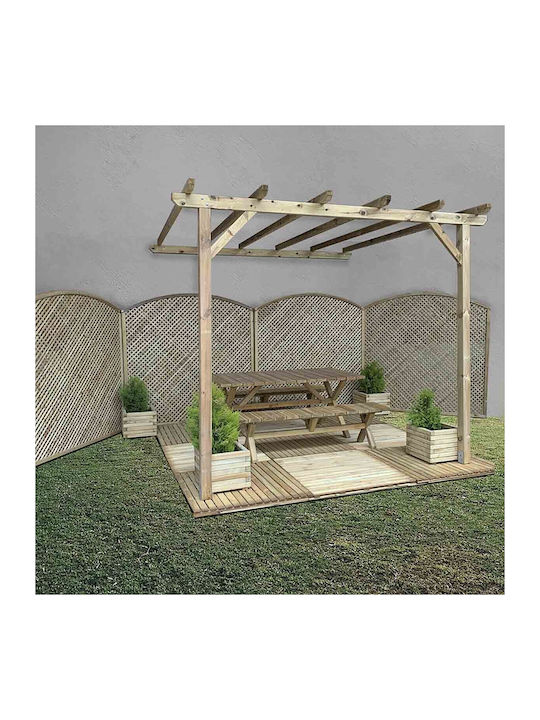 Gartenlaube aus Holz mit Decke 300x300cm