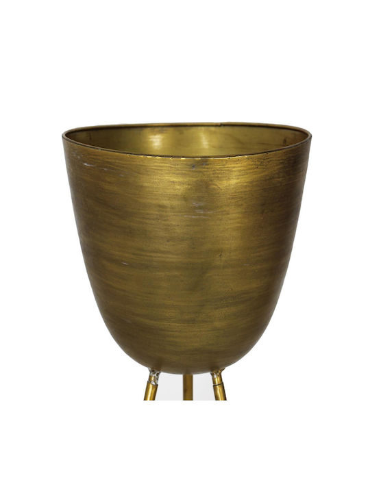 ArteLibre Übertopf Metall Gold mit Gestell 40x40x125εκ.
