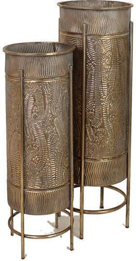 ArteLibre Planter Metal Gold with Stand 30x30x65cm.