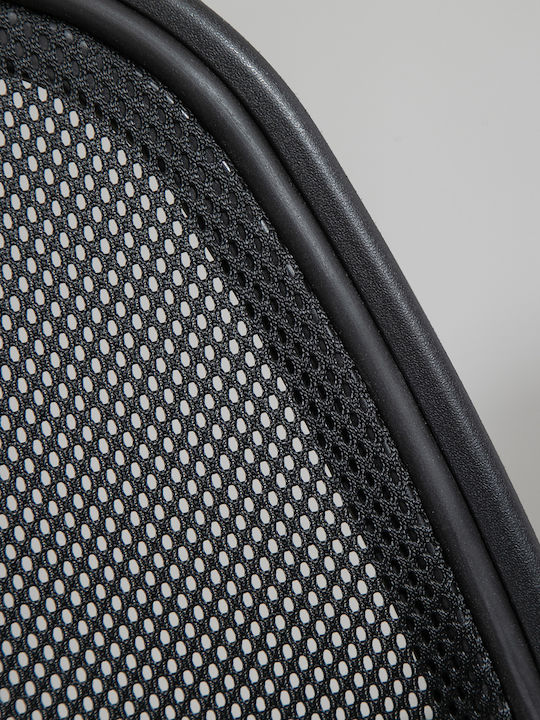 Ergonomic Office Stool with Backrest Black 60x56x110cm