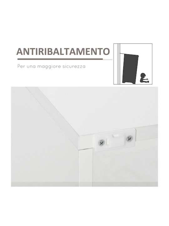 Μπουφές Ξύλινος Λευκός 97x35x83cm