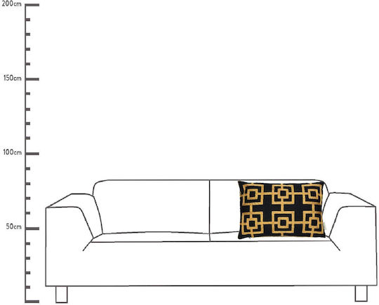 ArteLibre Sofa Cushion 100% Cotton Gold 40x60cm