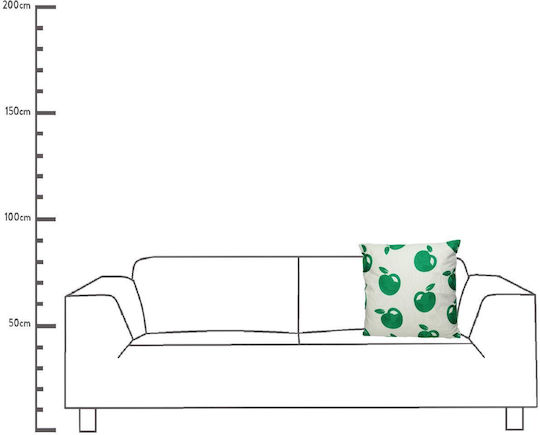 ArteLibre Sofa Cushion 100% Cotton Green 45x45cm