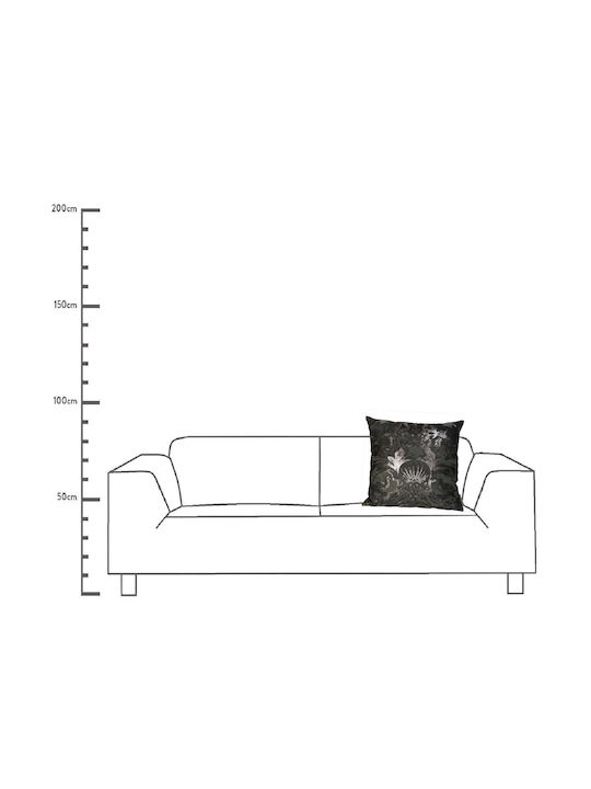 ArteLibre Μαξιλάρι Καναπέ Pillow Bird από Βελούδο Γκρι 45x45εκ.