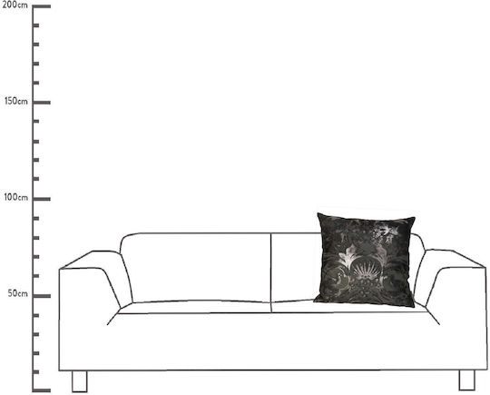 ArteLibre Sofa Cushion Pillow Bird in Velvet Gray 45x45cm