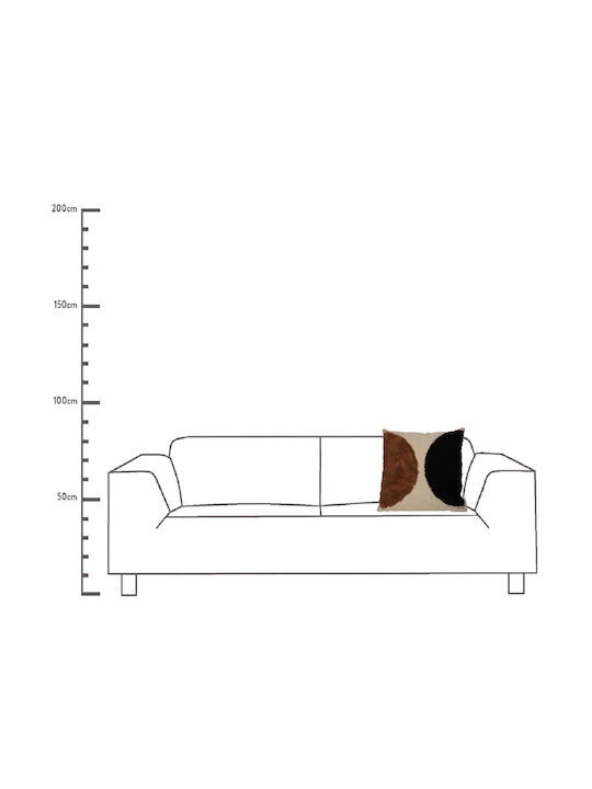 ArteLibre Sofa Cushion Made of 100% Cotton Brown 45x45cm