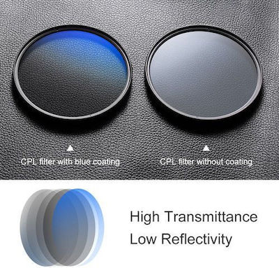 K&F Concept Multi-Coated Circular Polarizer Slim Φίλτρo CPL Διαμέτρου 37mm για Φωτογραφικούς Φακούς