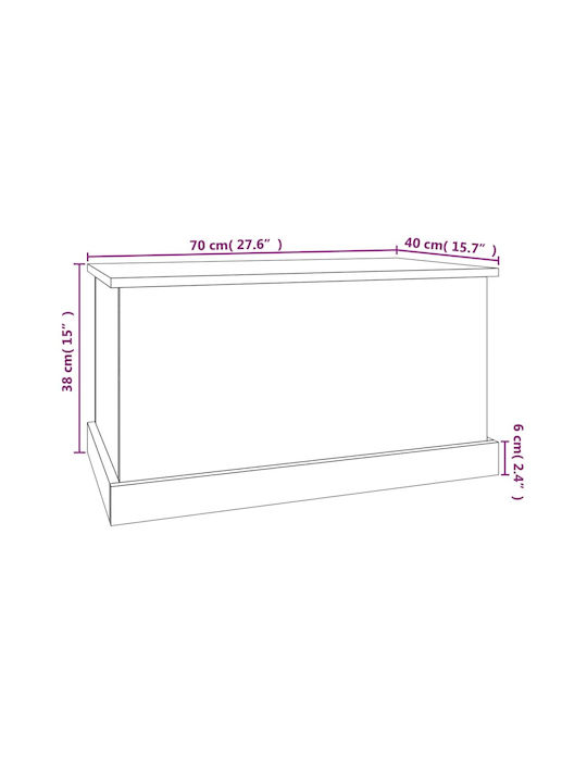 vidaXL Sonoma Дърво Кутия за съхранение с капак Сив 70x40x38см 1бр